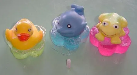 Toy attached to soap "Soapmeet"