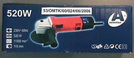 Angle grinder “A Selection” made of red plastic