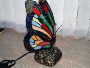 Electrical stained Glass Butterfly Table Lamp 