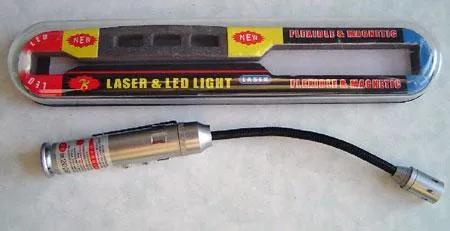 Laser Pointer with flexible LED light and magnet on battery compartment