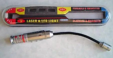 Laser Pointer with flexible LED light and magnet on battery compartment