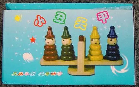 Wooden pyramid-shaped figures