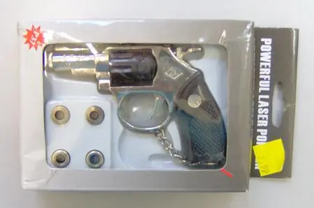 Laser Pointer key holder in a shape of a revolver