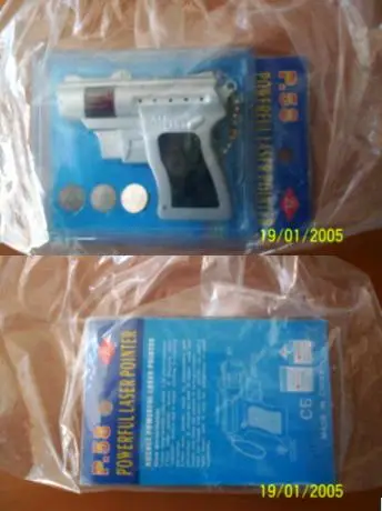Battery operated laser pointer toy “P
