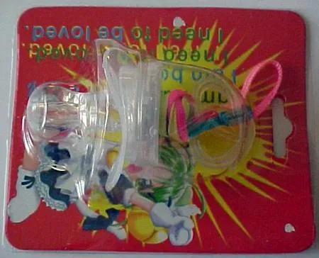 Plastic flashing toy soother with necklaceThe product does not bear either a graphic symbo