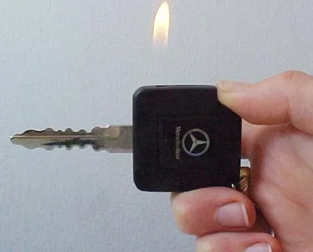 Novelty lighter in the form of an ignition key