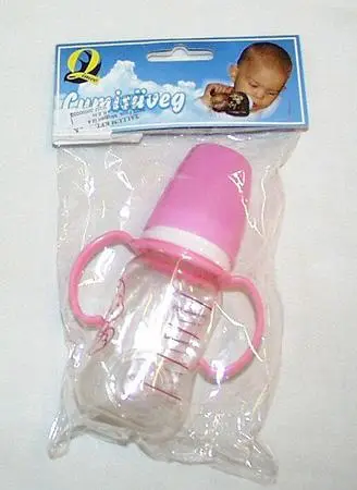 Child feeding bottle with PVC feeding teat 