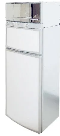 Gas-fired oven and oven with grill combined with a refrigerator for installing in mobile h