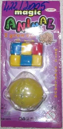 Toy made from expanding material “Magic animal with bubblegum”