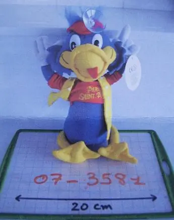 Soft toy - "PILOU" soft toy in the form of a duck with a sucker attached