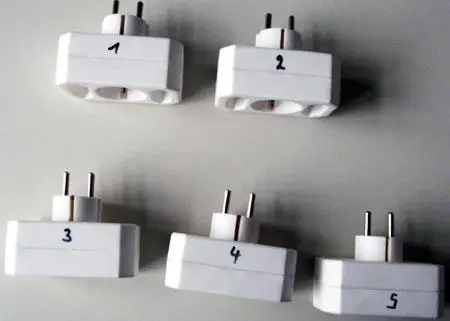 Electric Multiple socket plug “Safety contact / Euro-Adapter” comprising one safety socket