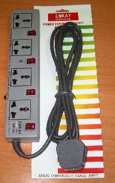 Electric Four socket outlets extension supply cord