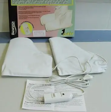 Electric warming booties used to dry nail varnish