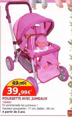 Toy pushchair – Twin stroller