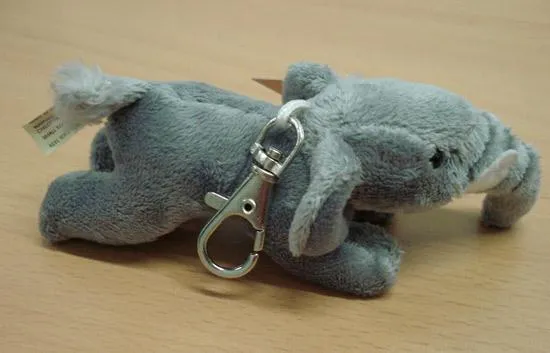 Key ring with a soft toy