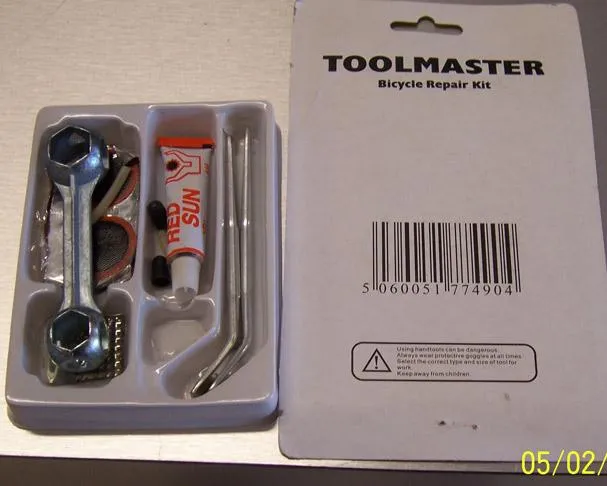 Rubber solution in a bicycle repair kit