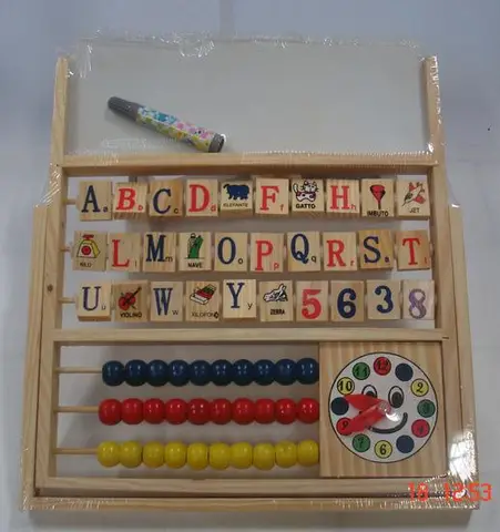 Деревянная игрушка, счёты-алфавит