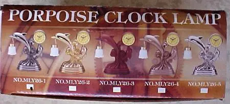 Clock lamp with two dolphins “Porpoise - Clock Lamp”