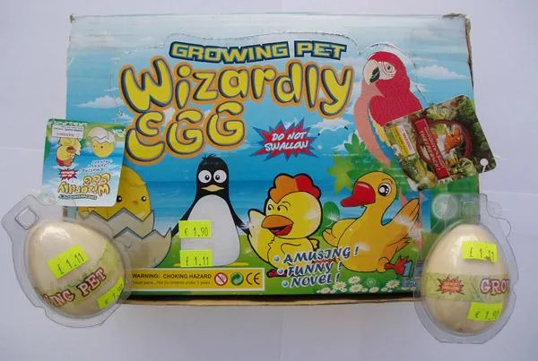 Expanding toys – 1. Dinoinvasion Growing Pet;2. Wizardly Egg Growing Pet