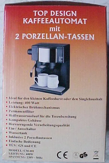 Кофеварка - «Kaffeeautomat mit 2 porzellan-tassen»