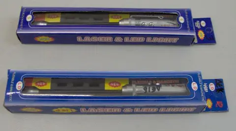 Items 1 and 2 have the same characteristics: Laser and LED pointers