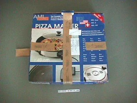 Electric stainless pan “Pizza Master electric pan” with Teflon surface and transparent cov