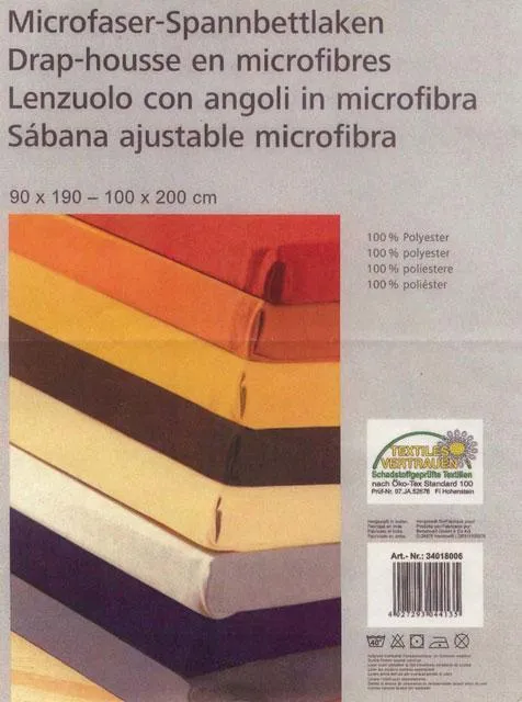 Microfibre fitted sheet - Microfaser-Spannbettlaken/Drap-house en microfibres/Lenzuolo con angoli in microfibra/Sabana ajustable microfibra