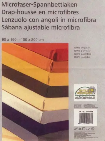 Простыня на резинке из микрофибры - Microfaser-Spannbettlaken/Drap-house en microfibres/Lenzuolo con angoli in microfibra/Sabana ajustable microfibra