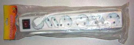 Electric eight socket extension cord with switch "Budmann"