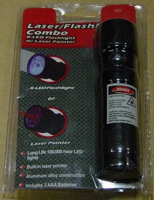 Лазерная указка - Laser/Flashlight Combo, 8-LED