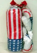 Toy set box USA 12-02; Boxing set containing a punching bag and a pair of boxer gloves wit