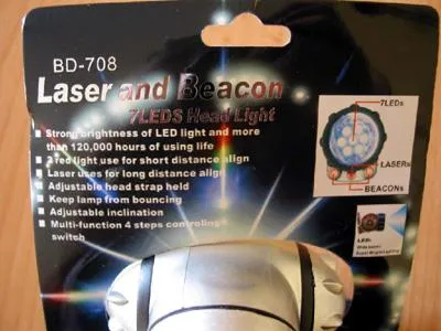 Laser pointer "Laser and Beacon 7 LED Headlight"; LED headlamp with integrated laser