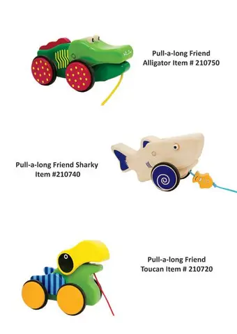 Игрушки-каталки - Pull-a-long Friends – Toucan, Alligator, Sharky