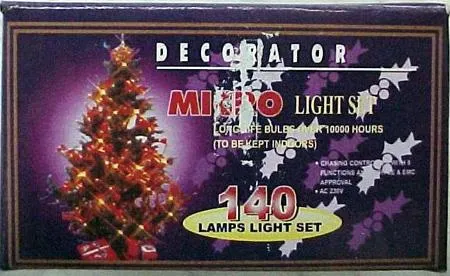 Lighting chain labelled on the package as follows: "Decorator Micro Light Set" with 140 pi