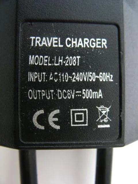 Travel charger for mobile phone