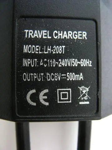 Travel charger for mobile phone