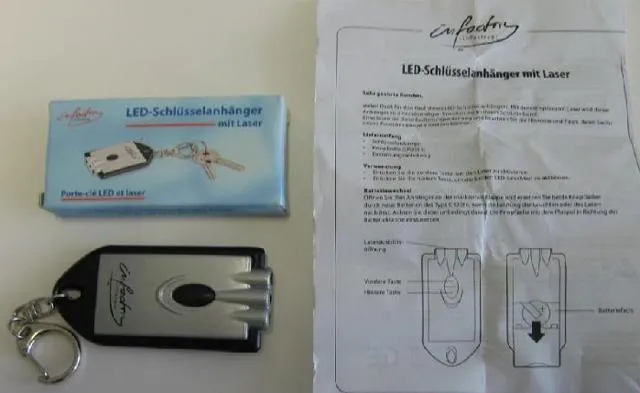 Лазерная указка - LED-Schlüsselanhänger mit Laser