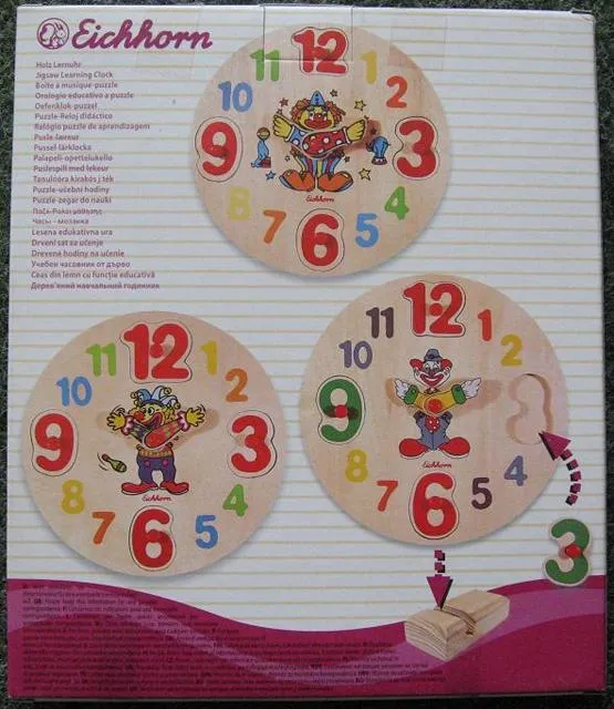 Деревянный пазл - Jigsaw Learning Clock