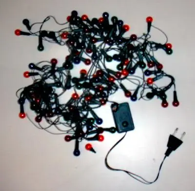 Lighting chain with flashing unit and 100 miniature lamps "100 Pearl Lights"