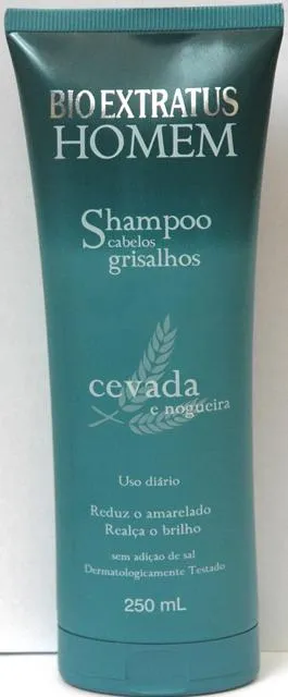 Оттеночный шампунь - «BIO EXTRATUS HOMEM - Shampoo cabelos grisalhos - cevada e nogueira»