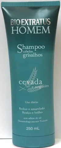 Оттеночный шампунь - «BIO EXTRATUS HOMEM - Shampoo cabelos grisalhos - cevada e nogueira»