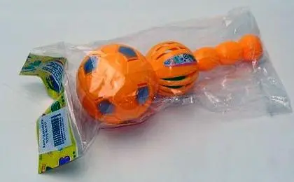 Yellow plastic rattle