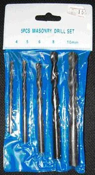 Drills "5 PCS MASONRY DRILL SET"Type/model: Unknown
