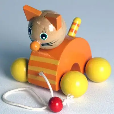 Wooden toy cat