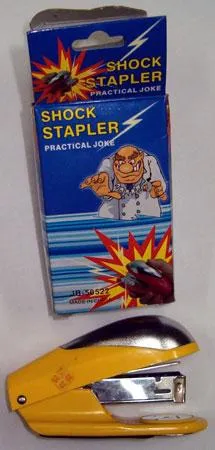 Joke item – "Shaking stapler /shock stapler/" - "bad/rude joke"