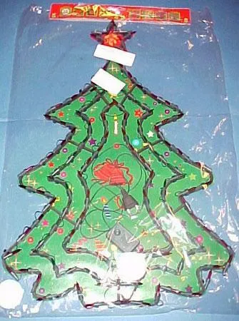 Lighting chain with plastic frame and paperback in a form of a Christmas tree with 120 rep
