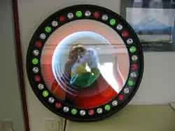 Picture light with fluorescent tube with the motive of "Madonna and child" and according t