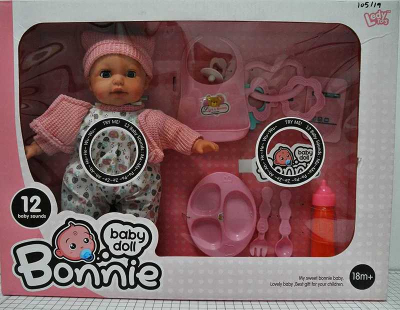 Plastic doll with accessories