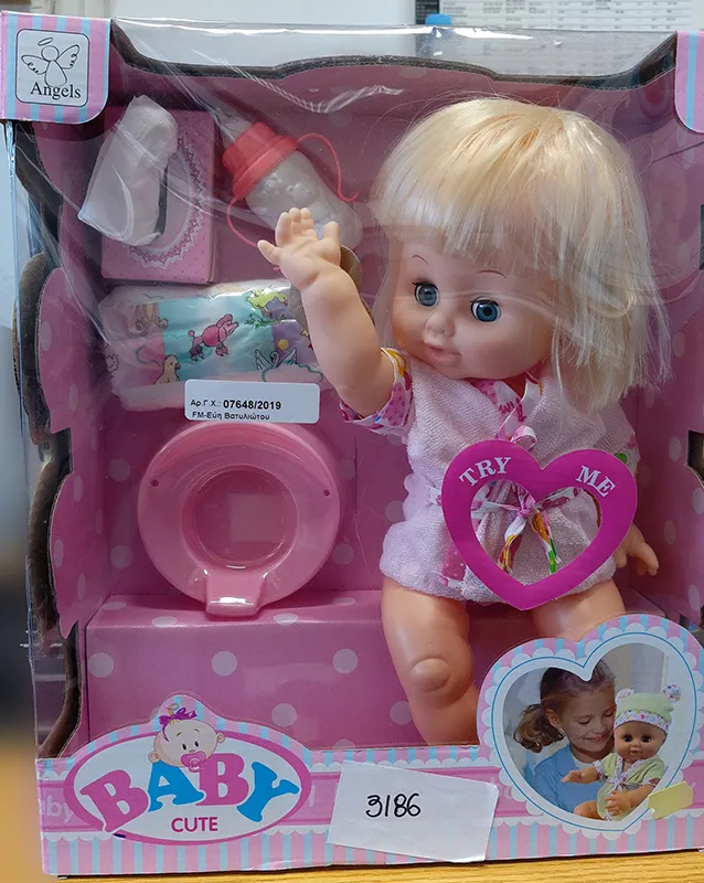 Plastic doll with accessories