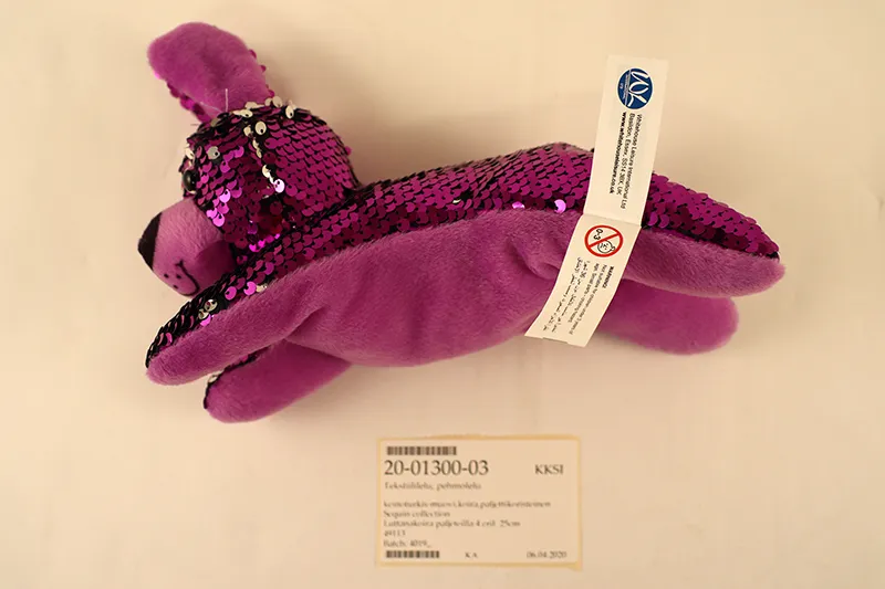 Plush toy with sequins
